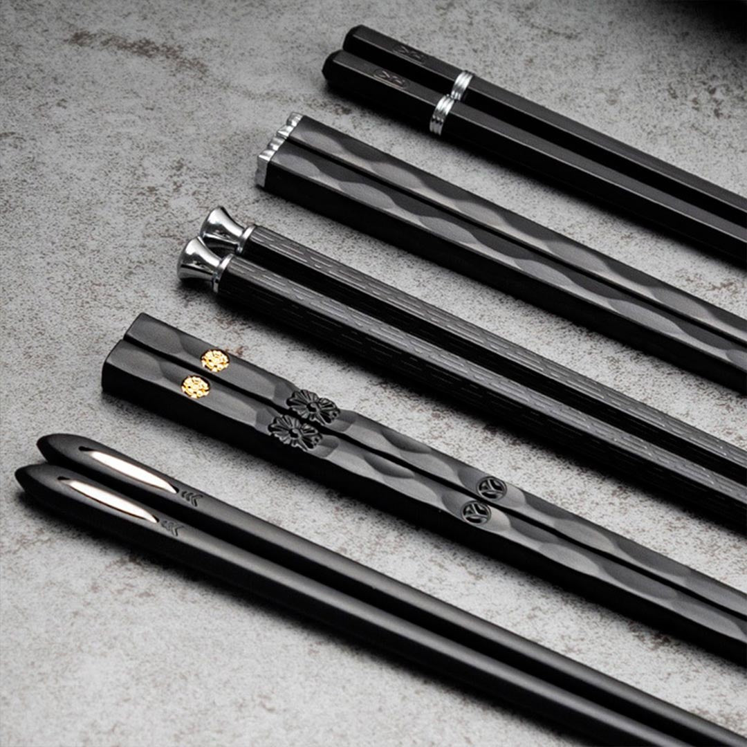 Set de Baguettes Japonaises Noires Ébène