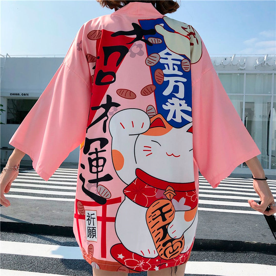 Kimono Japonais Maneki-Neko