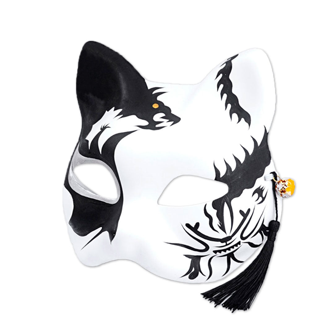 Masque Kitsune Noir et Blanc