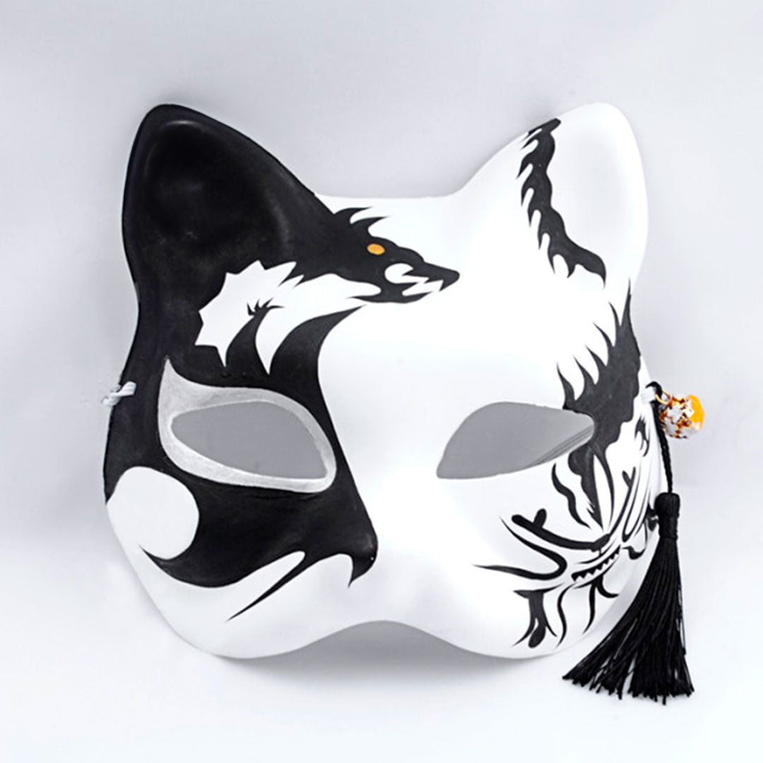 Masque Kitsune Noir et Blanc