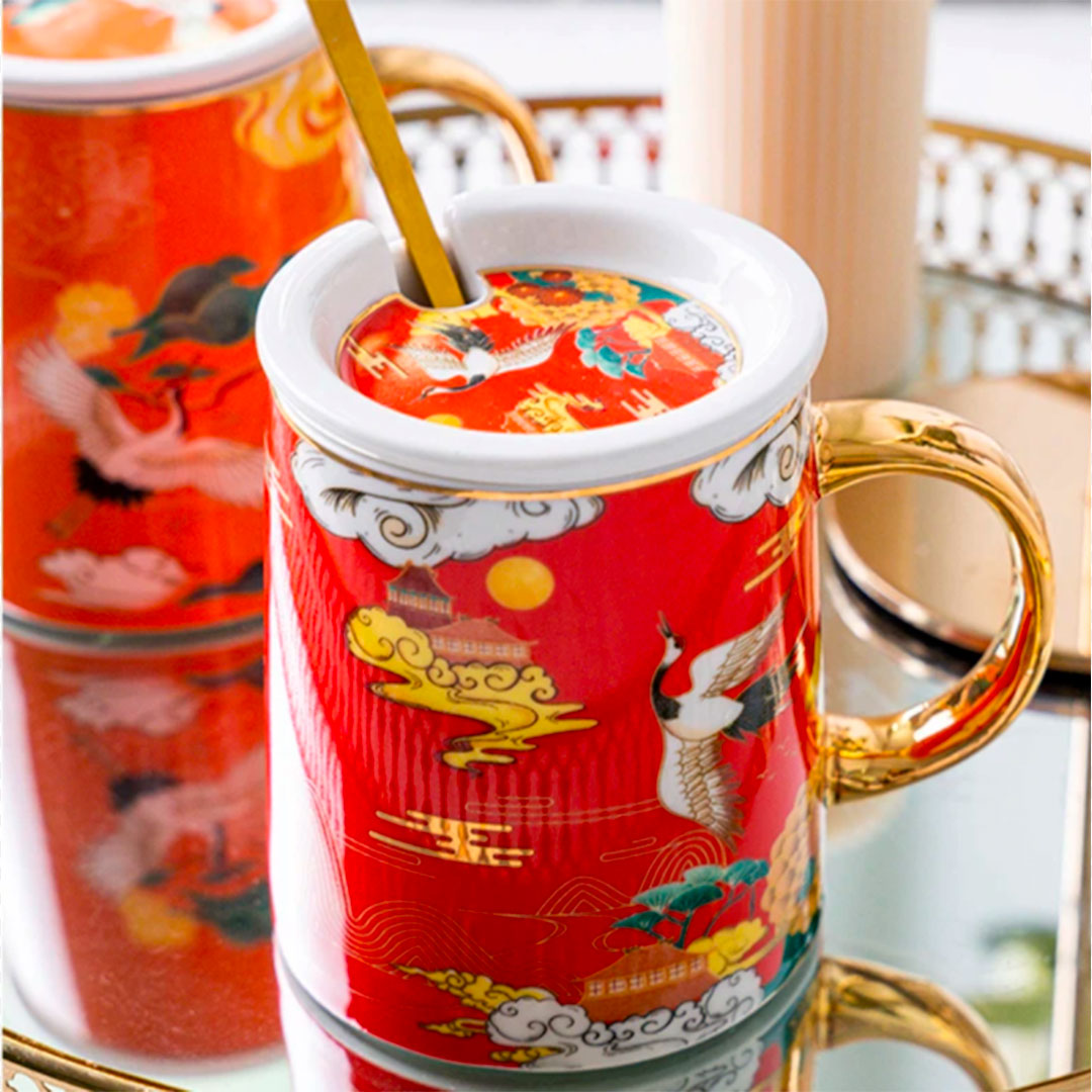 Mug japonais en porcelaine avec boîte cadeau luxueuse