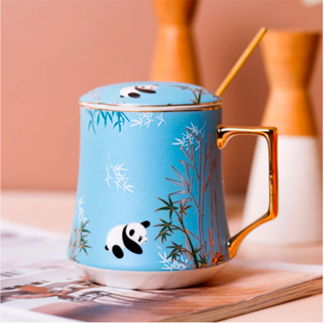 Mug japonais en porcelaine motif panda