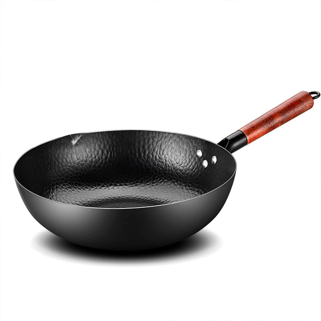 Wok en Pierre de Maifan avec Couvercle en Bois